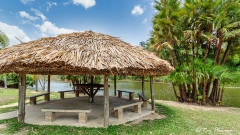 Lakeside Hut and Everglades Palm at La Vega Estate, Gran Couva, Trinidad