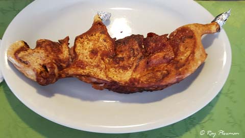 Grilled Guinea Pig, lunch in a local restaurant