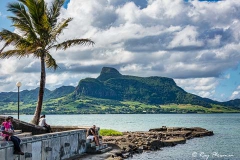 Vieux Grand Port and Lion Mountain from Mahebourg waterfront
