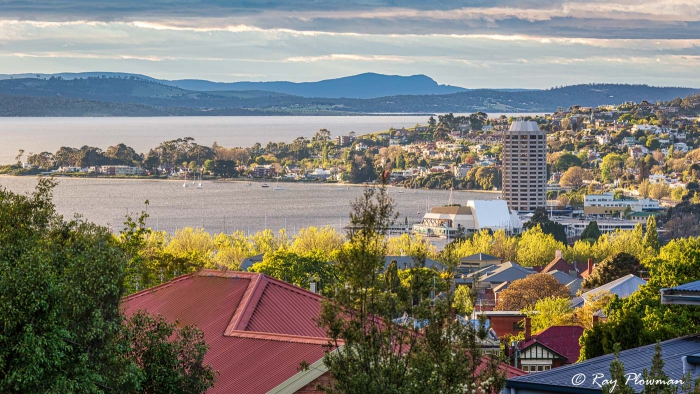 Hobart in Tasmania showing West Point and Sandy Bay from Cavell Street