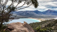 Wineglass Bay from the lookout at Freycinet National Park